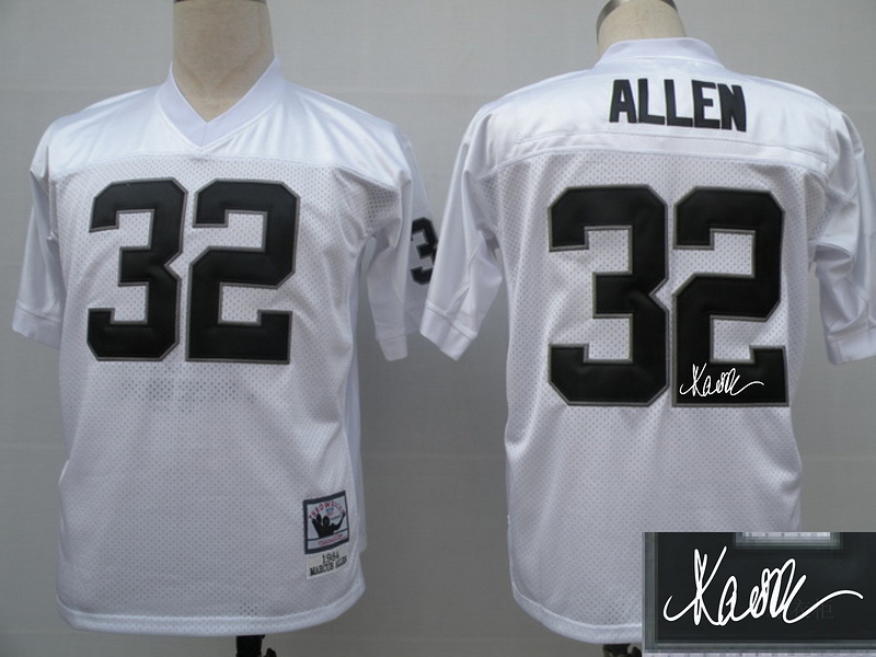 Raiders 32 Allen White Throwback Signature Edition Jerseys