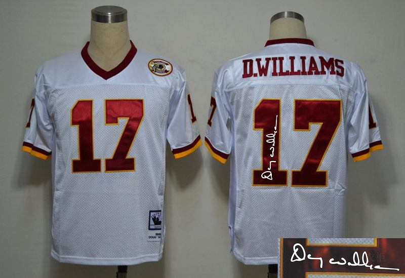 Redskins 17 D.Williams White Throwback Signature Edition Jerseys