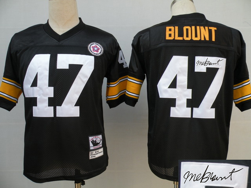 Steelers 47 Blount Black Throwback Signature Edition Jerseys Steelers 47 Blount Black Throwback Signature Edition Jerseys