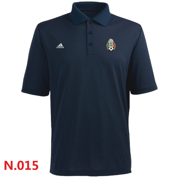 Adidas Mexico 2014 World Soccer Authentic Polo D.Blue