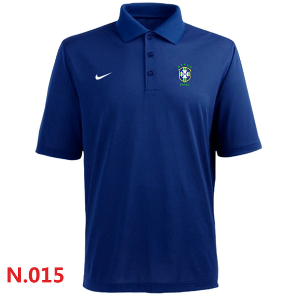 Nike Brazil 2014 World Soccer Authentic Polo Blue