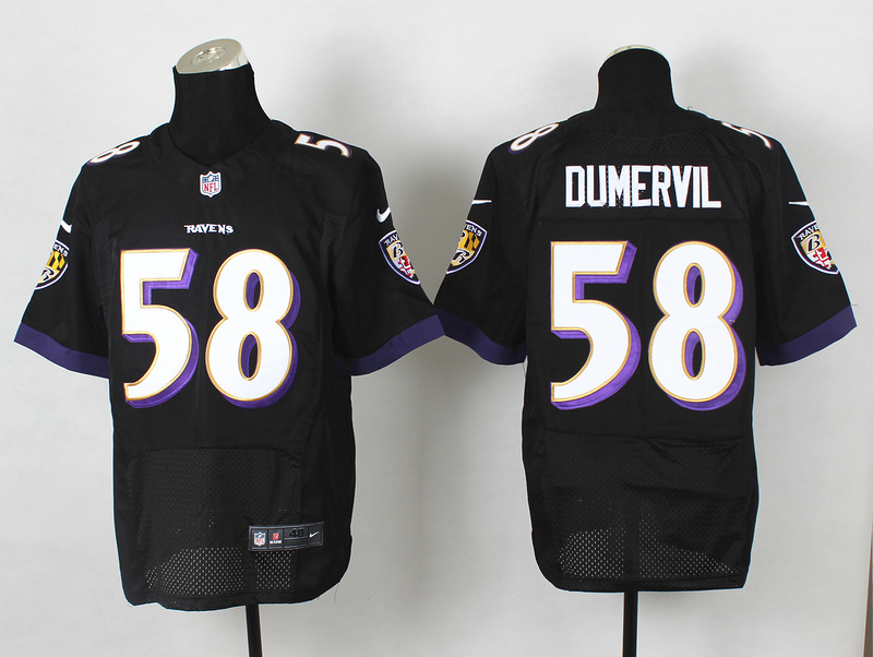 Nike Ravens 58 Dumervil Black Elite Jersey