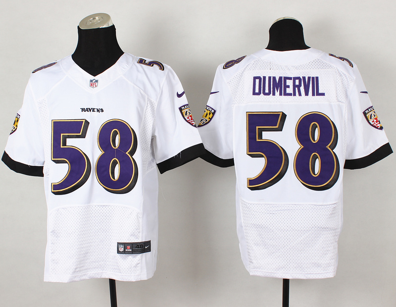 Nike Ravens 58 Dumervil White Elite Jersey