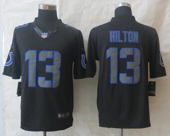 Nike Colts 13 Hilton Impact Limited Black Jerseys