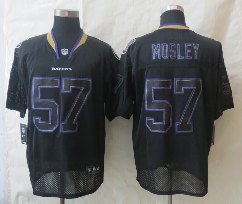 Nike Ravens 57 Mosley Lights Out Black Elite Jerseys