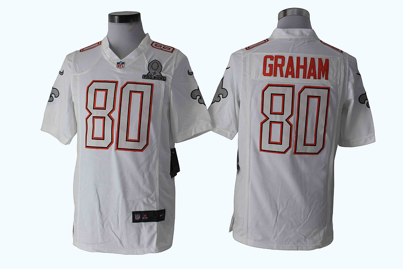 Nike Saints 80 Graham White White 2014 Pro Bowl Game Jerseys