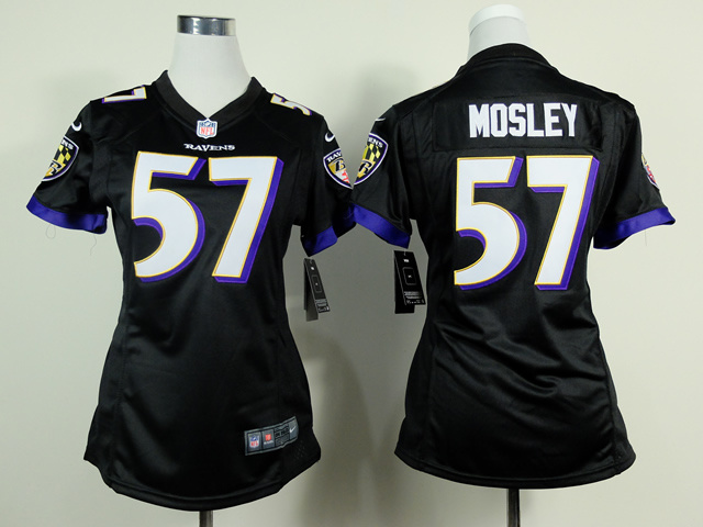 Nike Ravens 57 Mosley Black Women Game Jerseys