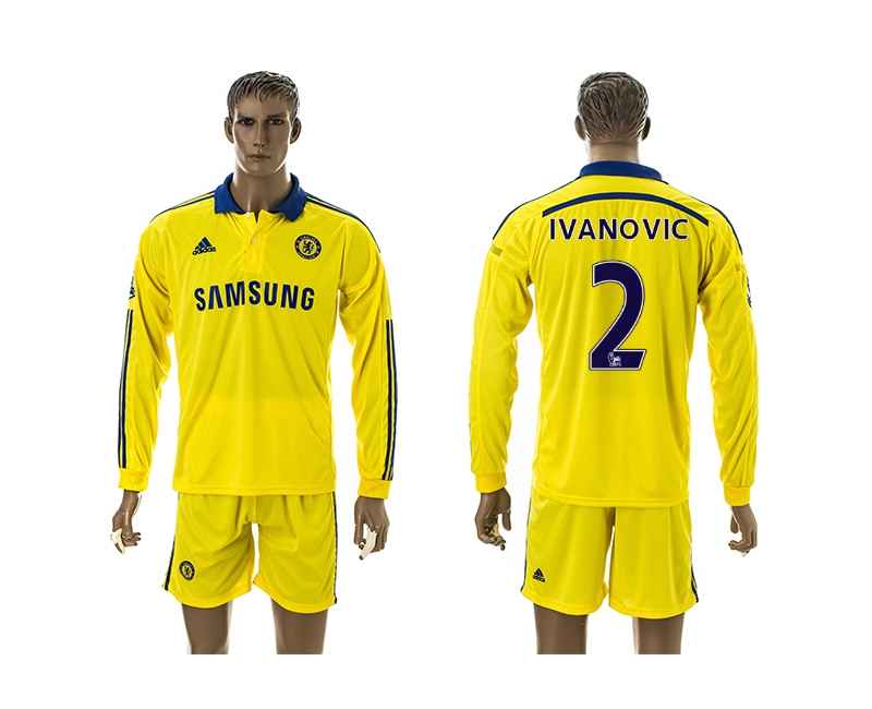 2014-15 Chelsea 2 Ivanovic Third Away Long Sleeve Jerseys