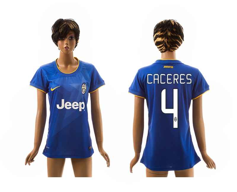 2014-15 Juventus 4 Caceres Away Women Jerseys