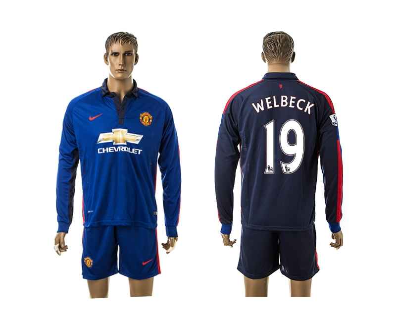 2014-15 Manchester United 19 Welbeck Third Away Long Sleeve Jerseys