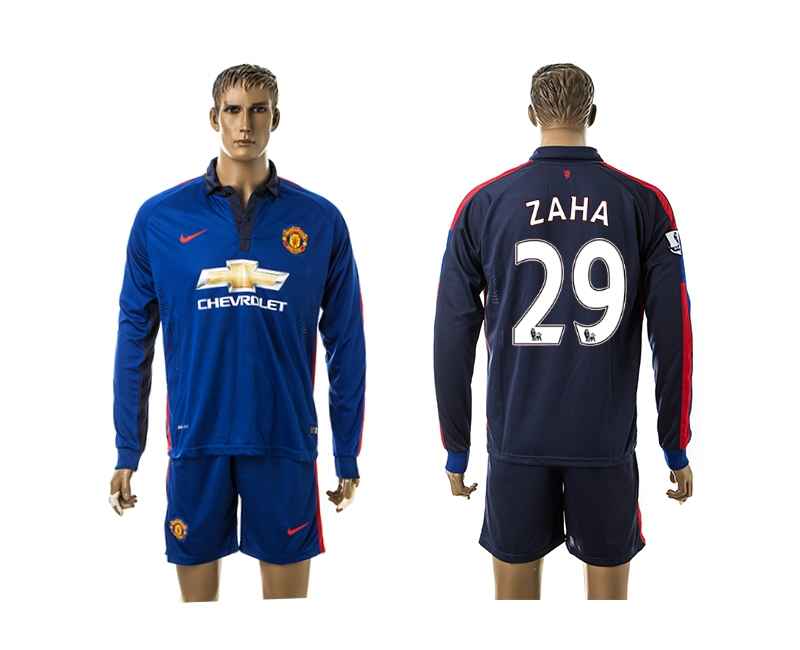 2014-15 Manchester United 29 Zaha Third Away Long Sleeve Jerseys