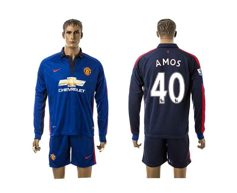 2014-15 Manchester United 40 Amos Third Away Long Sleeve Jerseys