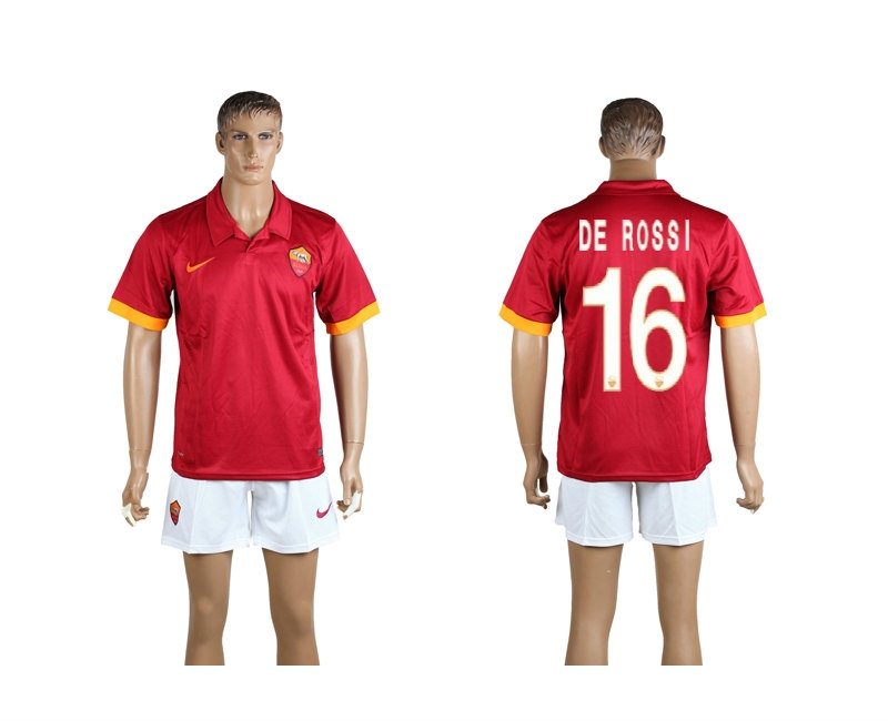 2014-15 Roma 16 De Rossi Home Soccer Jersey