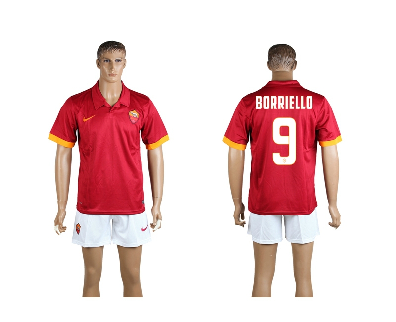 2014-15 Roma 9 Borriello Home Soccer Jersey