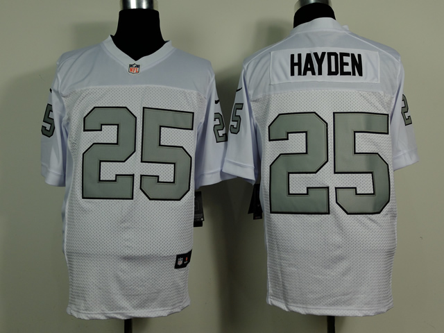 Nike Raiders 25 Hayden White Silver No. Elite Jerseys