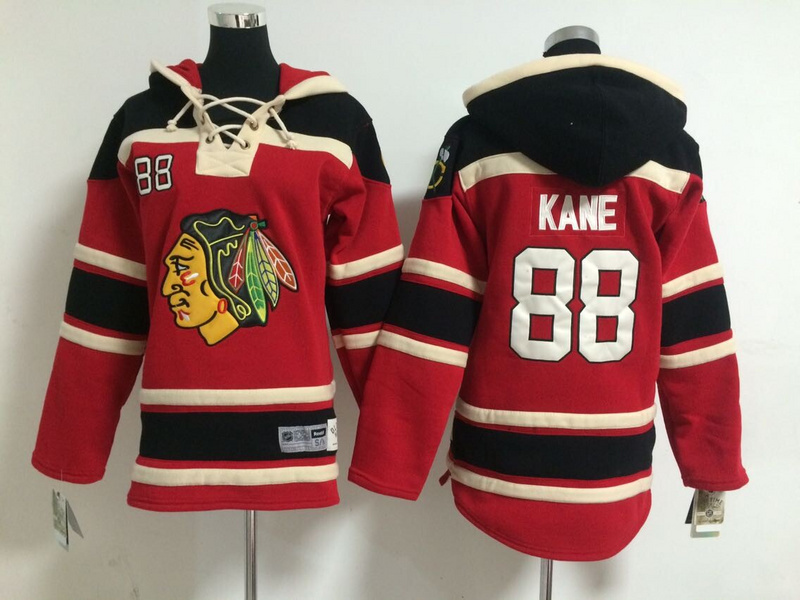 Blackhawks 88 Kane Red Hooded Youth Jersey