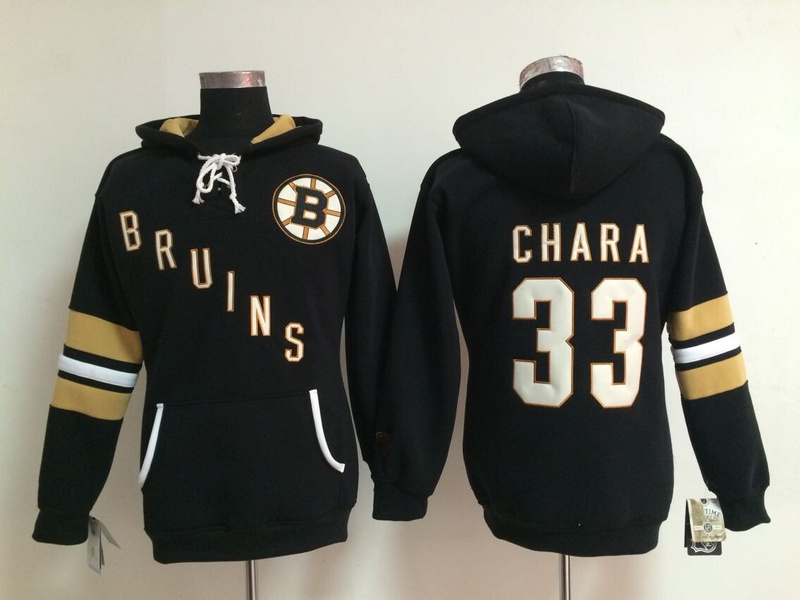 Bruins 33 Chara Black Women Hooded Jersey