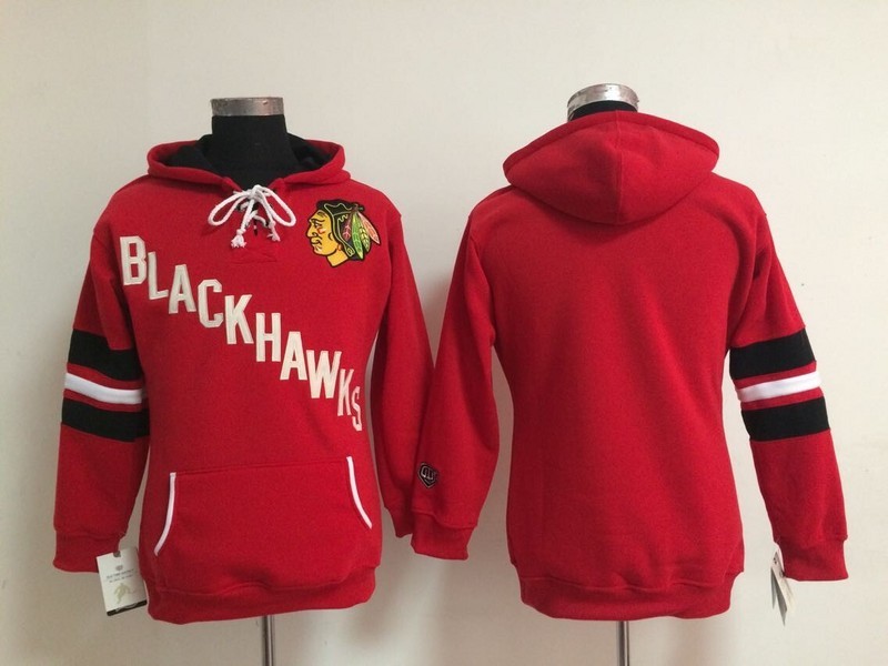 Blackhawks Red Women Hooded Jersey - Click Image to Close