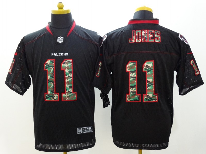 Nike Falcons 11 Jones Black Fashion Camo Elite Jerseys