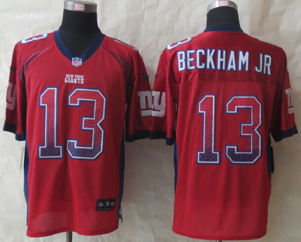 Nike Giants 13 Beckham Jr Drift Fashion Red Elite Jerseys