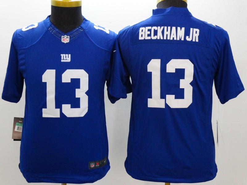 Nike Giants 13 Beckham Jr Blue Limited Jerseys