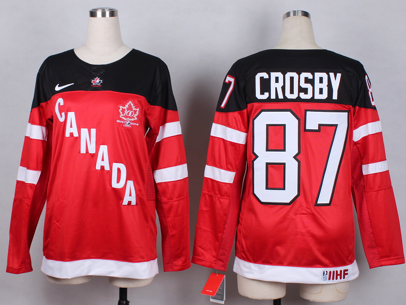 Canada 87 Crosby Red 100th Celebration Women Jersey