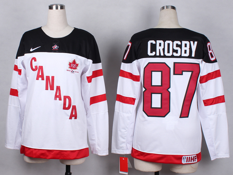 Canada 87 Crosby White 100th Celebration Women Jersey