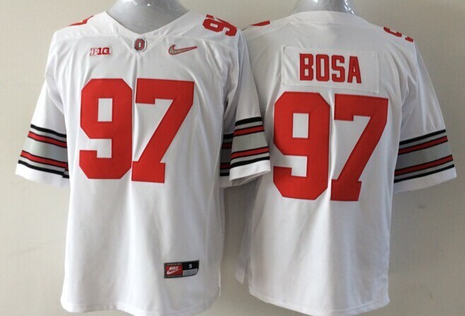 Ohio State Buckeyes 97 Bosa White College Jerseys - Click Image to Close