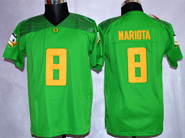 Oregon Ducks 8 Marcus Mariota With Diamond Logo Green Youth Jerseys