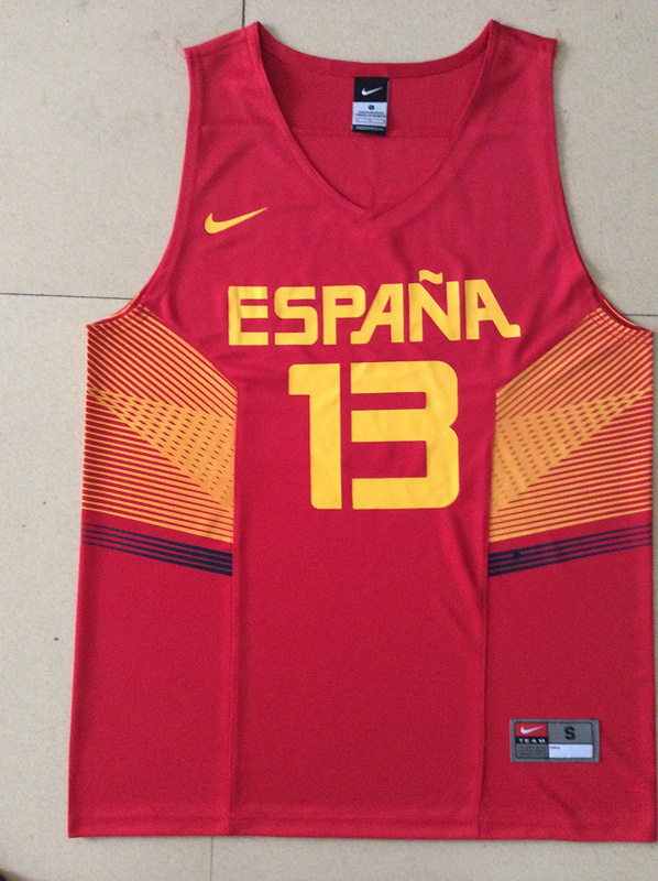Spain 13 Marc Gasol Red 2014 FIBA Jerseys