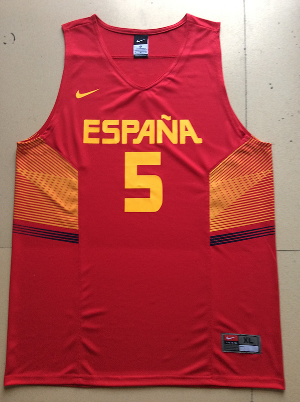 Spain 5 Rudy Fernandez Red 2014 FIBA Jerseys