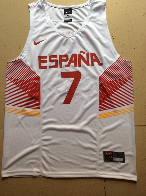 Spain 7 Juan Navarro White 2014 FIBA Jerseys