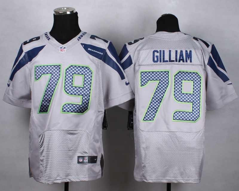 Nike Seahawks 79 Gilliam Grey Elite Jerseys