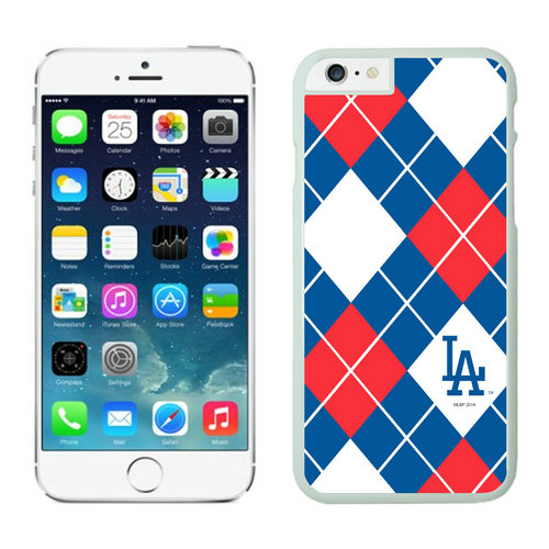 Los Angeles Dodgers iPhone 6 Plus Cases White - Click Image to Close