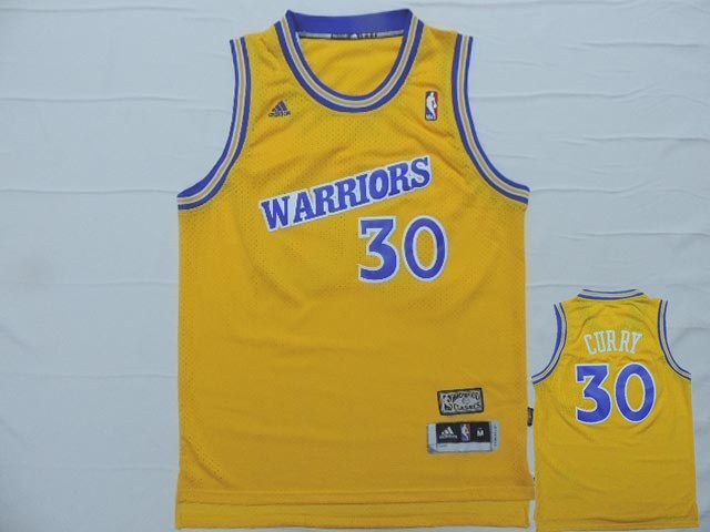 Warriors 30 Curry Yellow Hardwood Classics Jersey