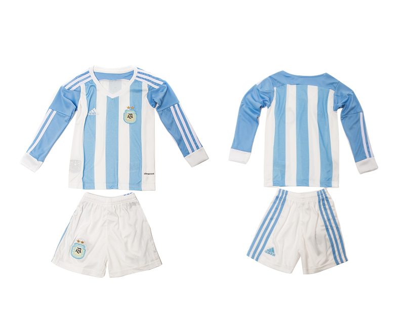 2015-16 Argentina Home Youth Long Sleeve Jersey