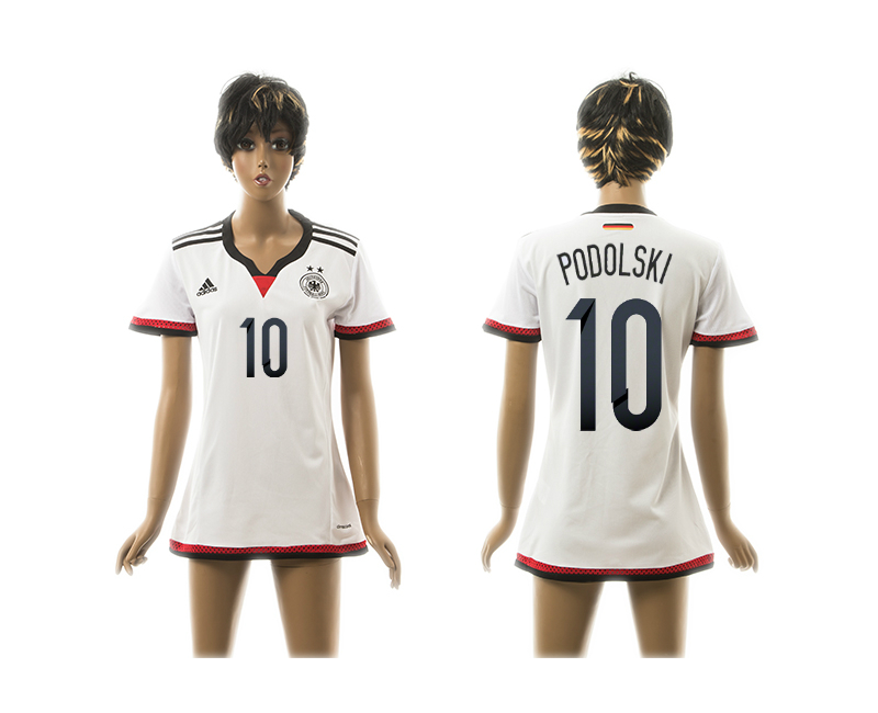 2015-16 Germany 10 Podolski Home Women Jersey
