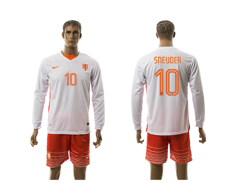 2015-16 Netherlands 10 Sneijder Away Long Sleeve Jersey