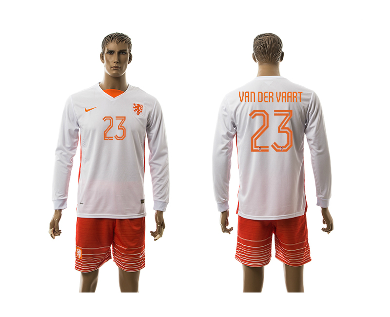 2015-16 Netherlands 23 Van Der Vaart Away Long Sleeve Jersey