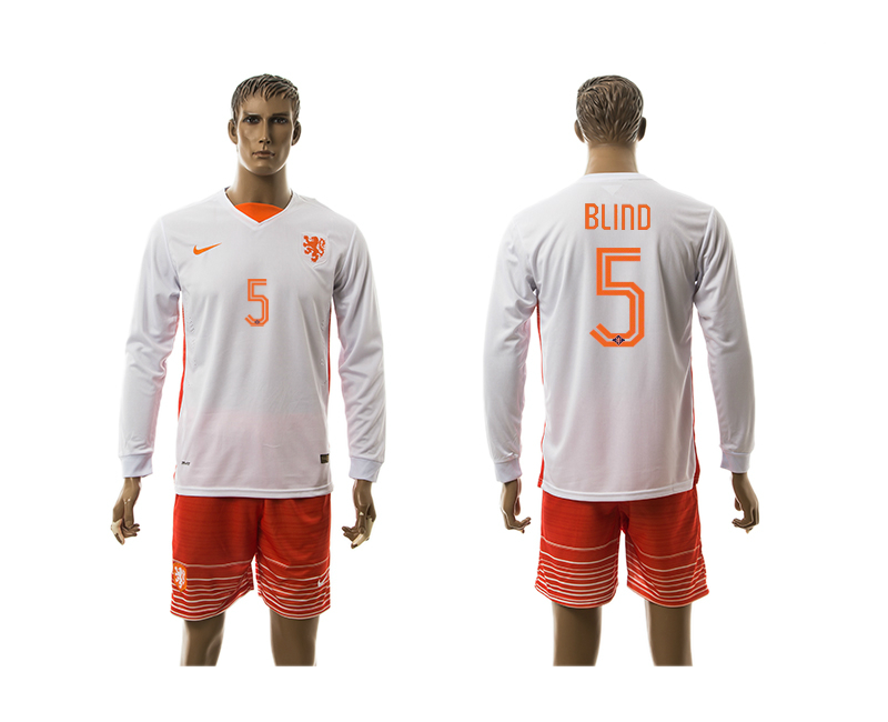 2015-16 Netherlands 5 Blind Away Long Sleeve Jersey