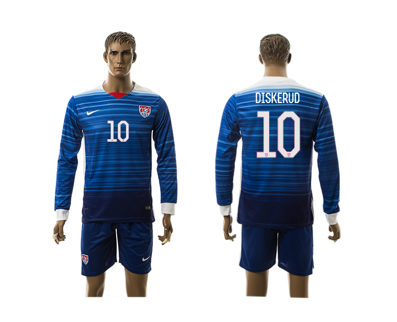 2015-16 USA 10 Diskerud Away Long Sleeve Jersey