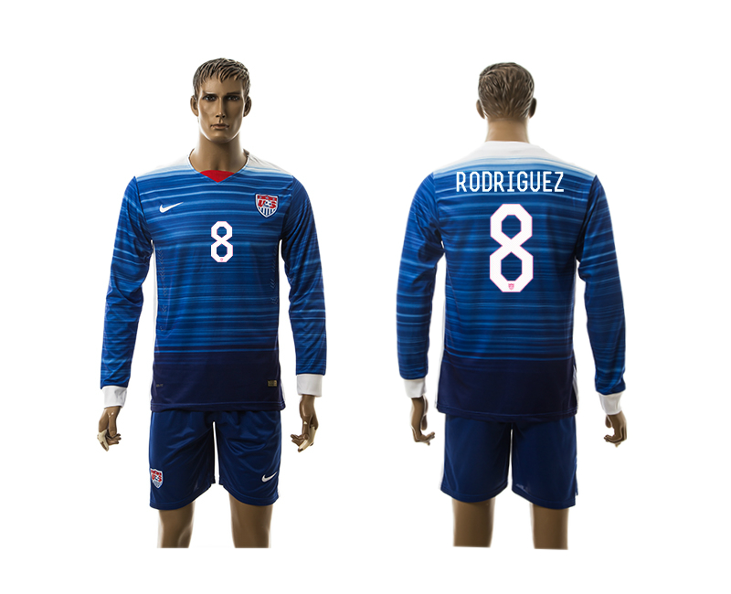 2015-16 USA 8 Rodriguez Away Long Sleeve Jersey