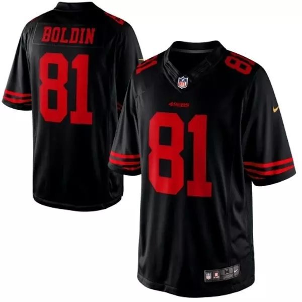 Nike 49ers 81 Anquan Boldin Black Limited Jersey