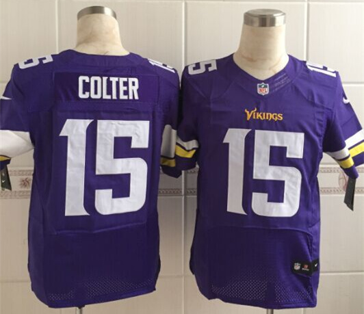 Nike Vikings 15 Kain Colter Purple Elite Jersey