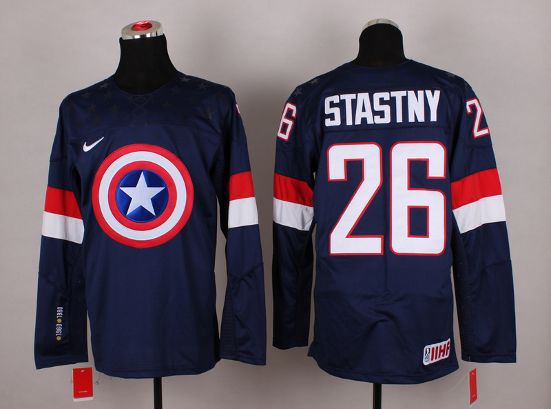 USA 26 Stastny Blue Captain America Jersey