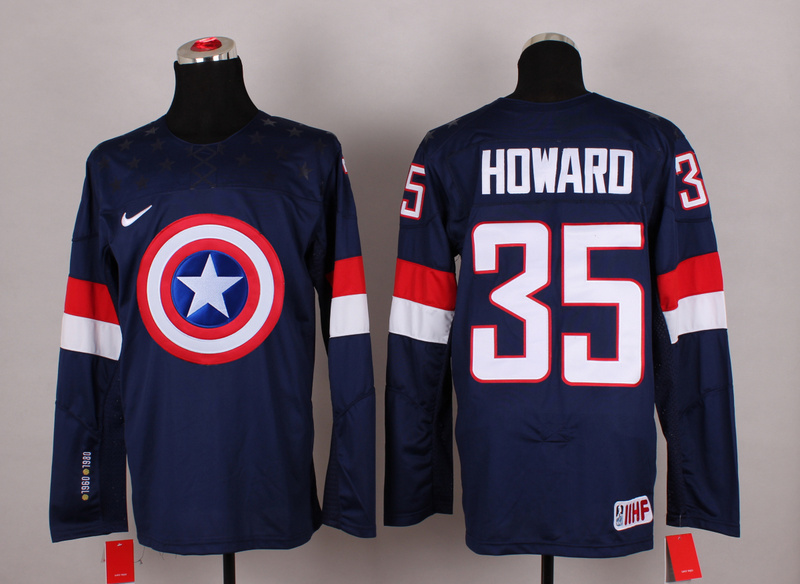 USA 35 Howard Blue Captain America Jersey