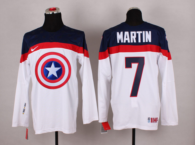 USA 7 Martin White Captain America Jersey