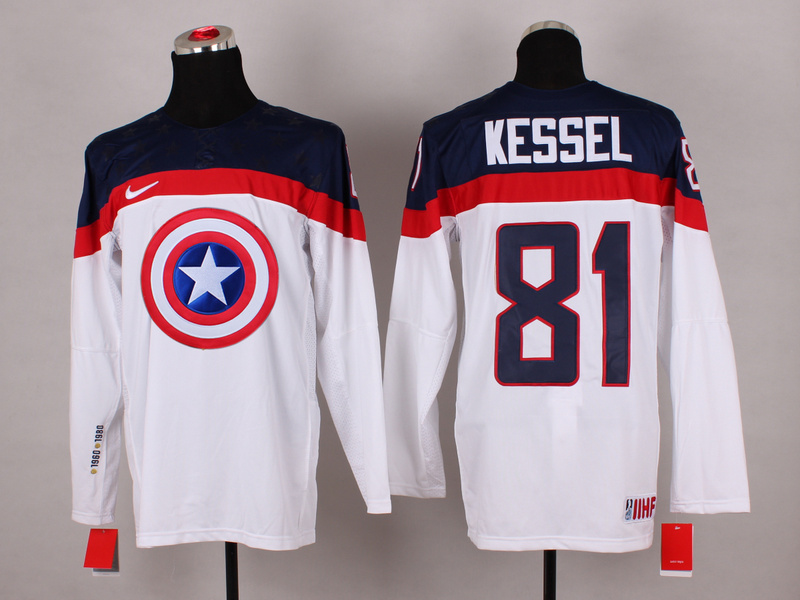 USA 81 Kessel White Captain America Jersey