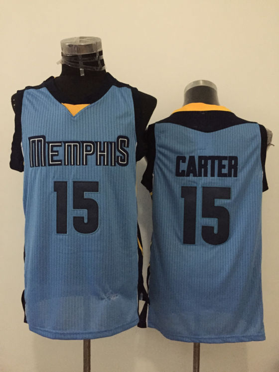 Grizzlies 15 Vince Carter Light Blue New Revolution 30 Jersey - Click Image to Close