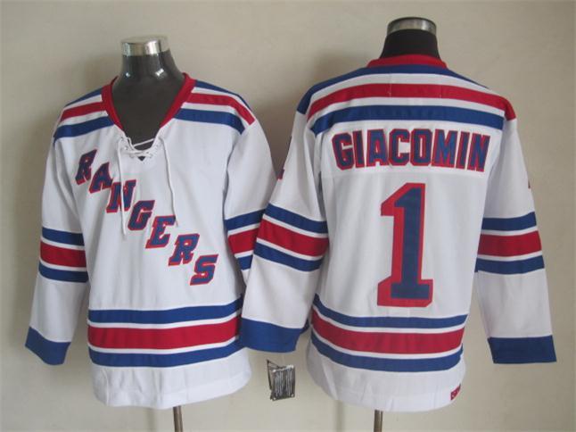Rangers 1 Giacomin White CCM Jersey - Click Image to Close